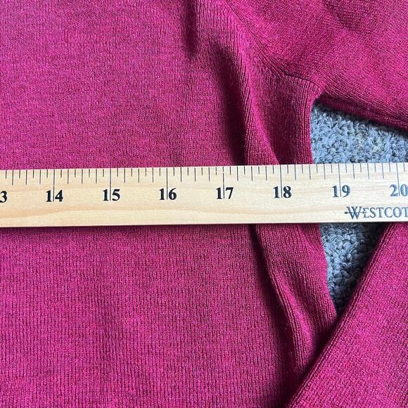 EILEEN FISHER Maroon Vneck Wool Womens Sweater Sz M - Picture 6 of 7